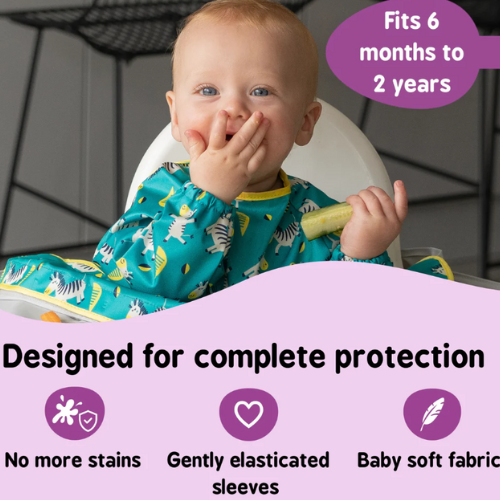Tidy Tot Coverall Bib (Long Sleeve) - Full Coverage Protection for Weaning Mess