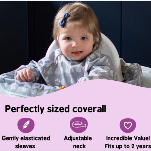 Tidy Tot Coverall Bib (Long Sleeve) - Full Coverage Protection for Weaning Mess