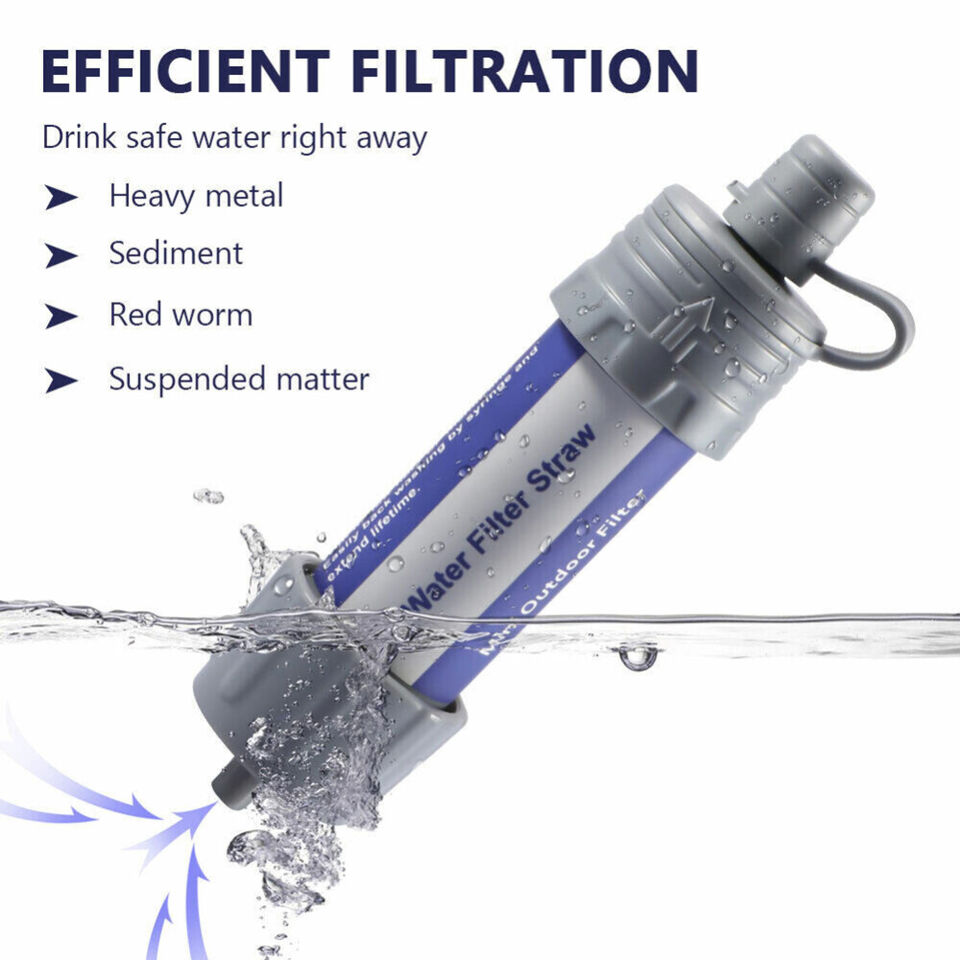 Portable Camping Hiking Mini Water Filter Straw Purifier