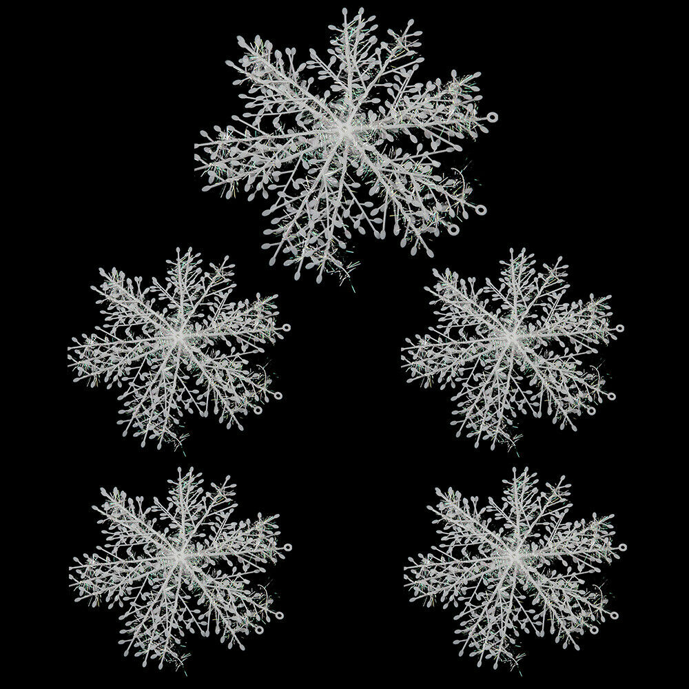 30PCS 11cm White Snowflakes Decorations Christmas Tree Party Charms Christmas Decoration