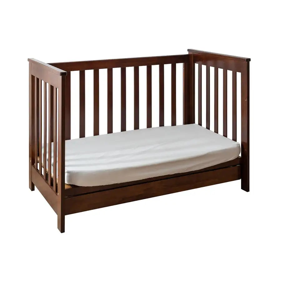 Kapai BETA Wooden Baby Cot Drop Side with Drawer COFFEE - Babyonline