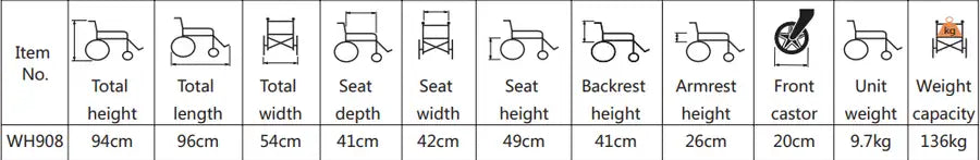 Superlight Transport Wheelchair - (WH908) - Babyonline