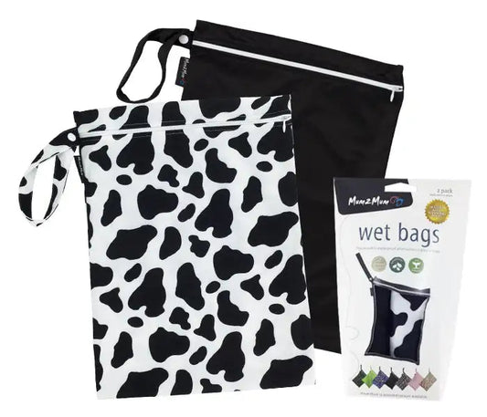 Mum2Mum Wet Bags Twin Pack - COW/BLACK - Babyonline