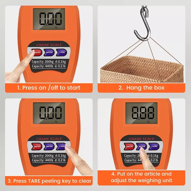 Crane Scale Weighing Digital Industrial Hanging Scale 200Kg