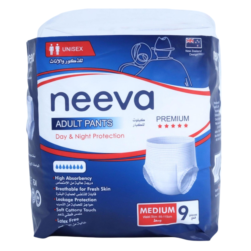 Neeva Disposable Adult Pants - Medium - Pack of 9 pants