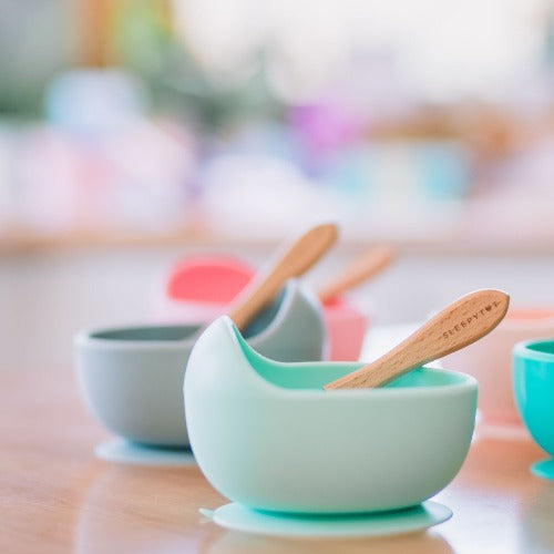 Sleepytot -Suction Bowl & Wooden Spoon Set