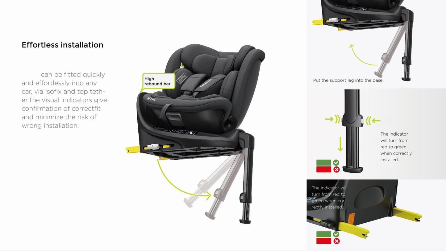 360° Rotating Baby Car Seat – Baby Brightness ProtecMax Pro Grey