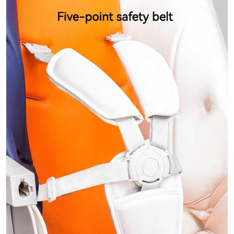 Multifunctional Adjustable Baby High Chair With Dining Table & Wheels -Orange