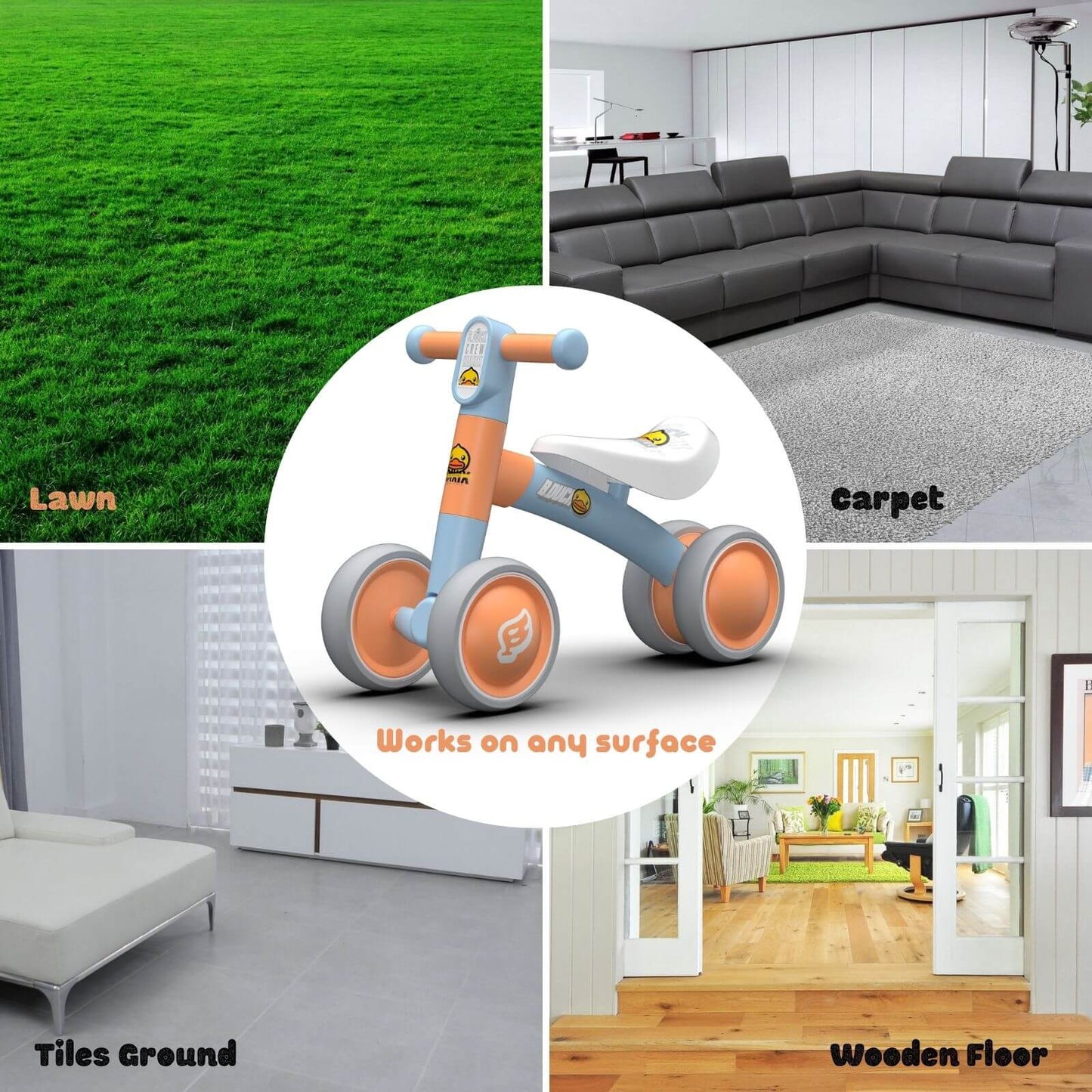 Baby Balance Bike 1003W Orange