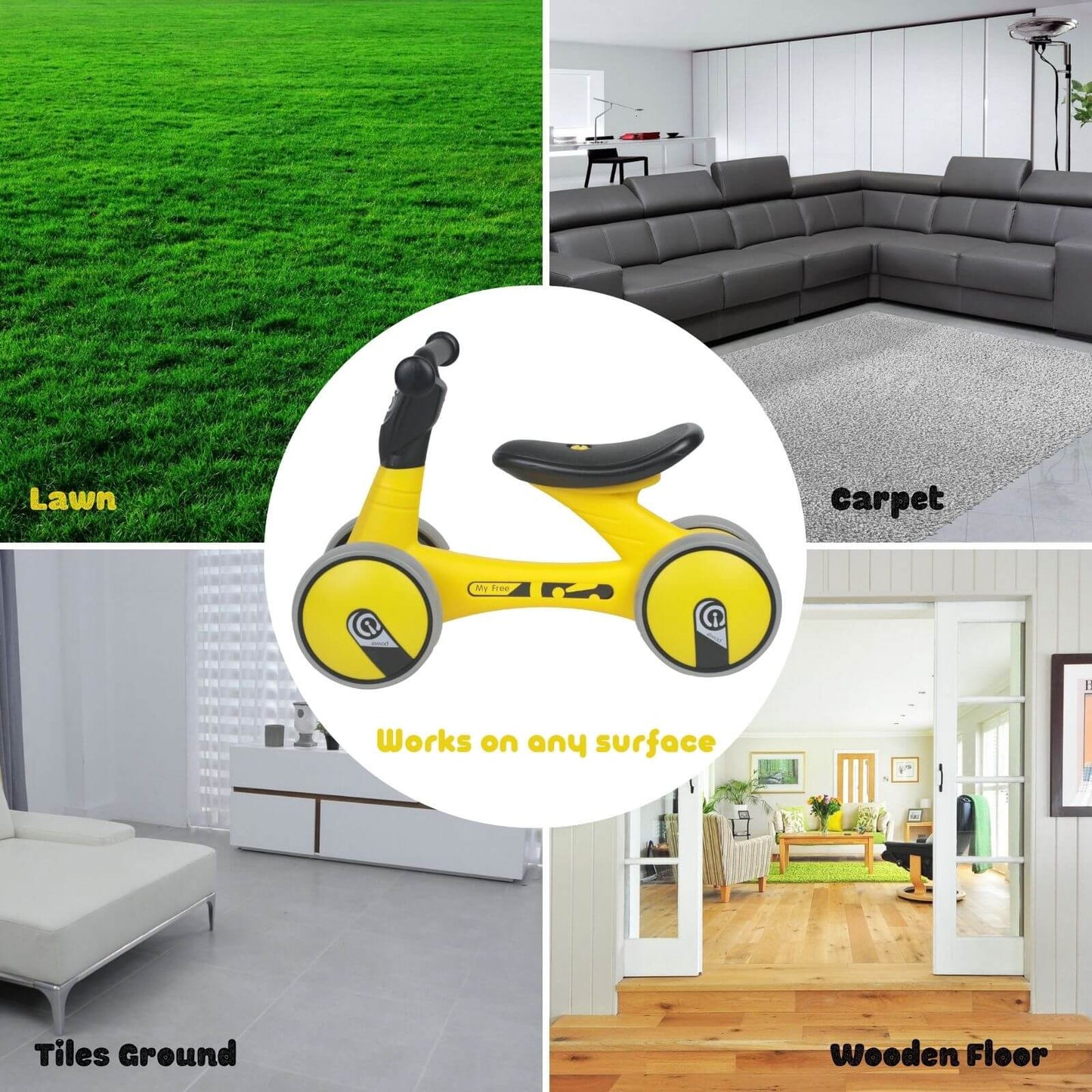 Baby Balance Bike 1006 Yellow