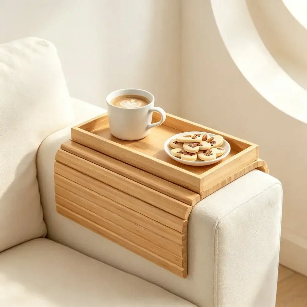 Bamboo Sofa Armrest Storage Rack