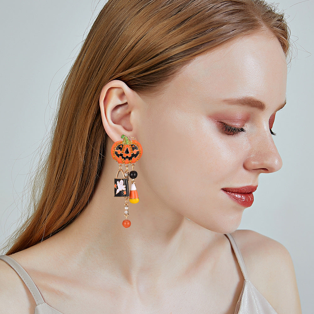 Pumpkin Tassel Earrings for Halloween