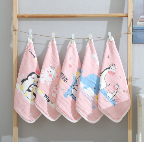 100% Cotton Kids Face Towel Set - 5 Pieces