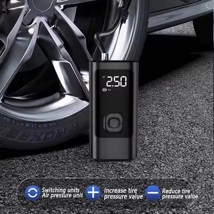 Portable Car Tyre Inflator Cordless Digital Air Compressor Rechargeable Air Pump