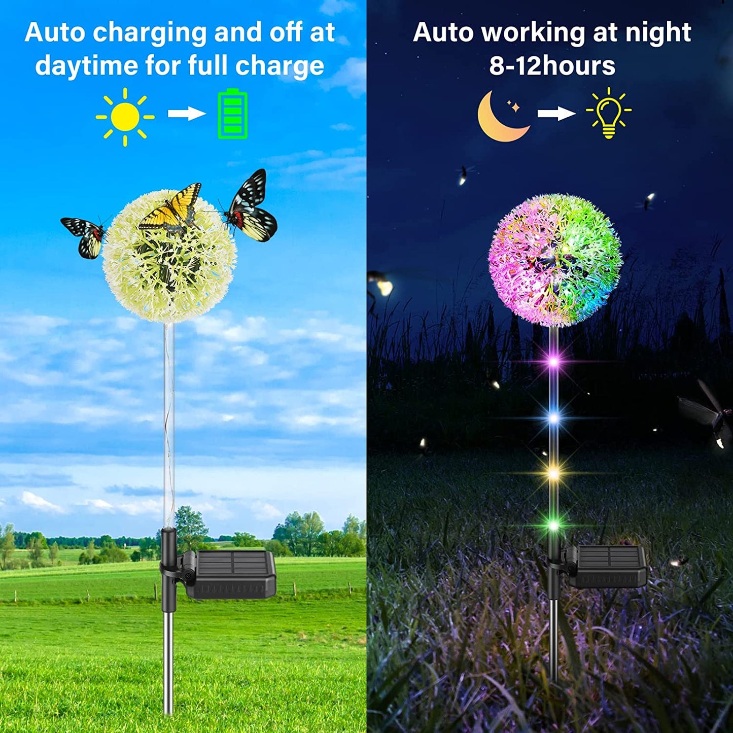 Solar Garden Lights Garden Ornaments Outdoor Dandelion 4PCS