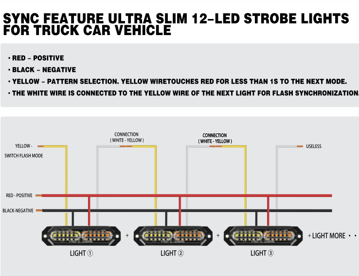 12-LED Strobe Lights 6PCS