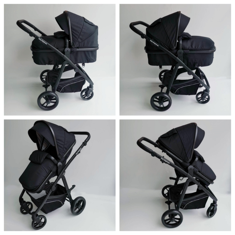 Baby Brightness Palms 2 in 1 bassinet stroller black