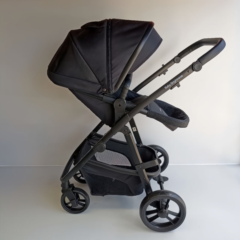 Baby Brightness Palms 1+ baby stroller + carrycot + capsule + ISOFIX base travel system Black