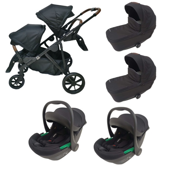 Double Pram – Luxe Twin Stroller with Double Bassinets and Car Seats