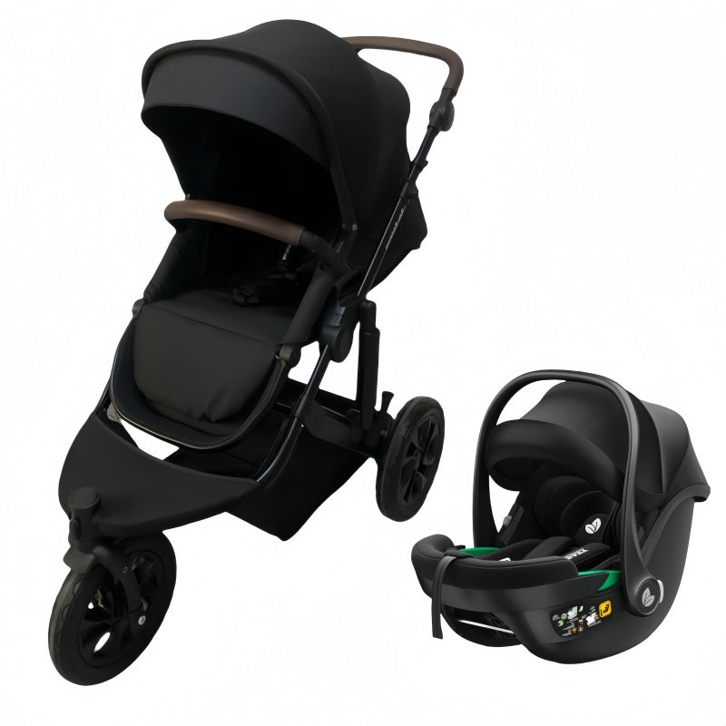 Baby Brightness easygo 1+ three wheel stroller with baby capsule Black