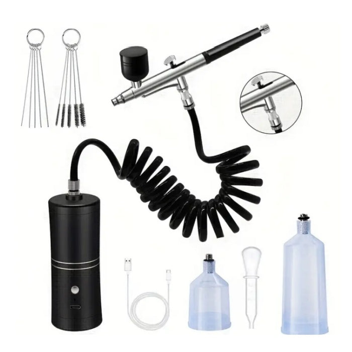 Airbrush Kit with Compressor Wireless Rechargeable