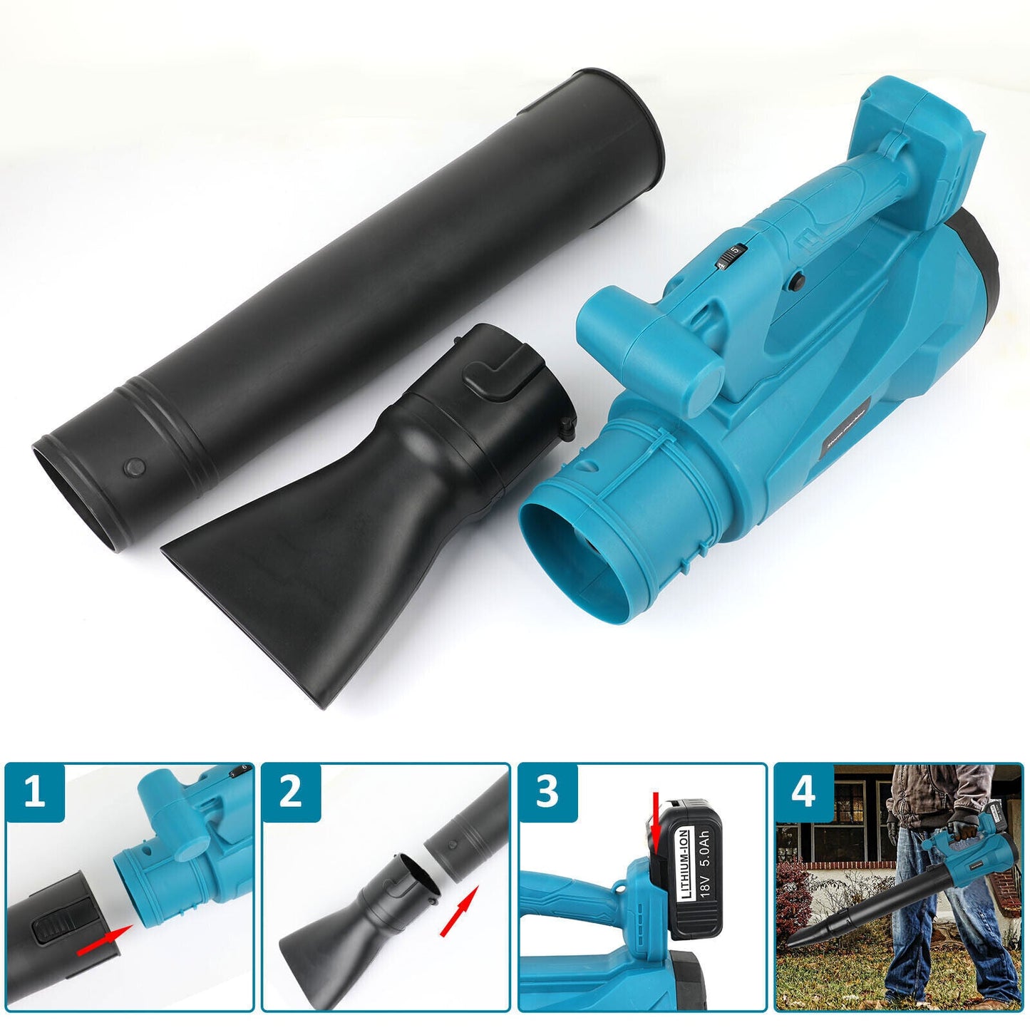 18V Air Leaf Blower Cordless 6 Speed Fits Makita Battery