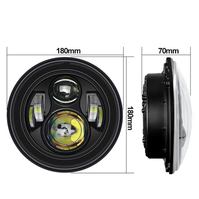 Pair 7'' Inch Round LED Headlights For Jeep Wrangler TJ JK 1997-2017 Motorcycle - salelink.co.nz