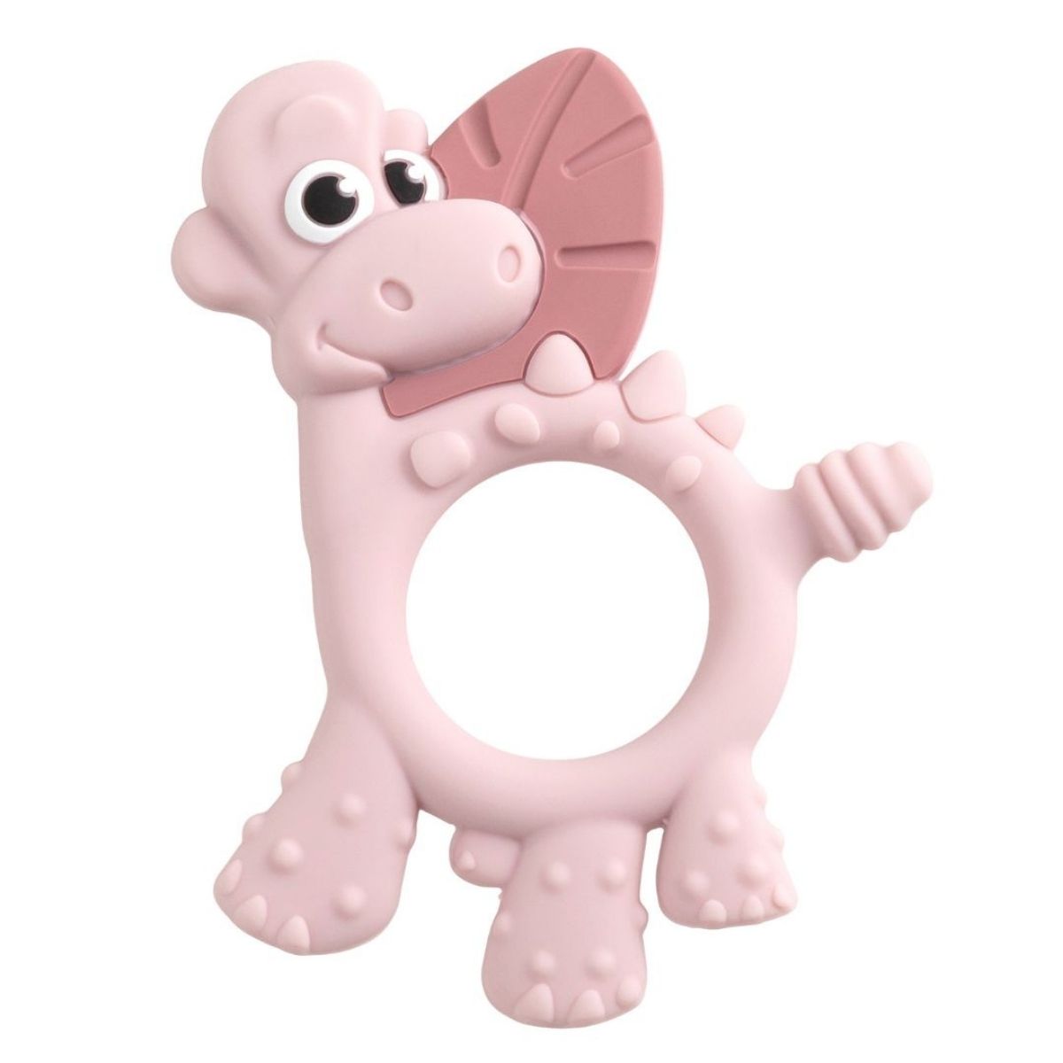 Blush teether to help babies with teething and jaw development.