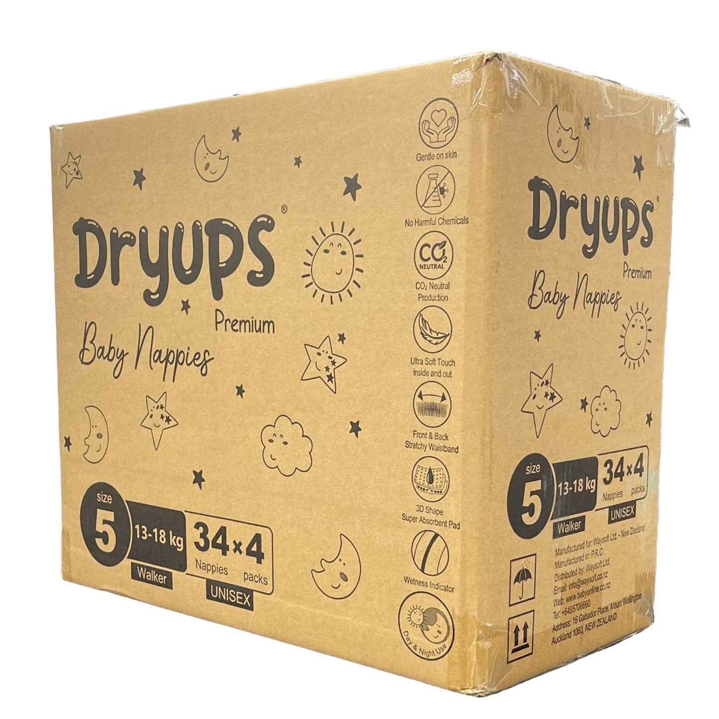 Dryups Premium Nappies Unisex Size 5 Walker (13-18kg)