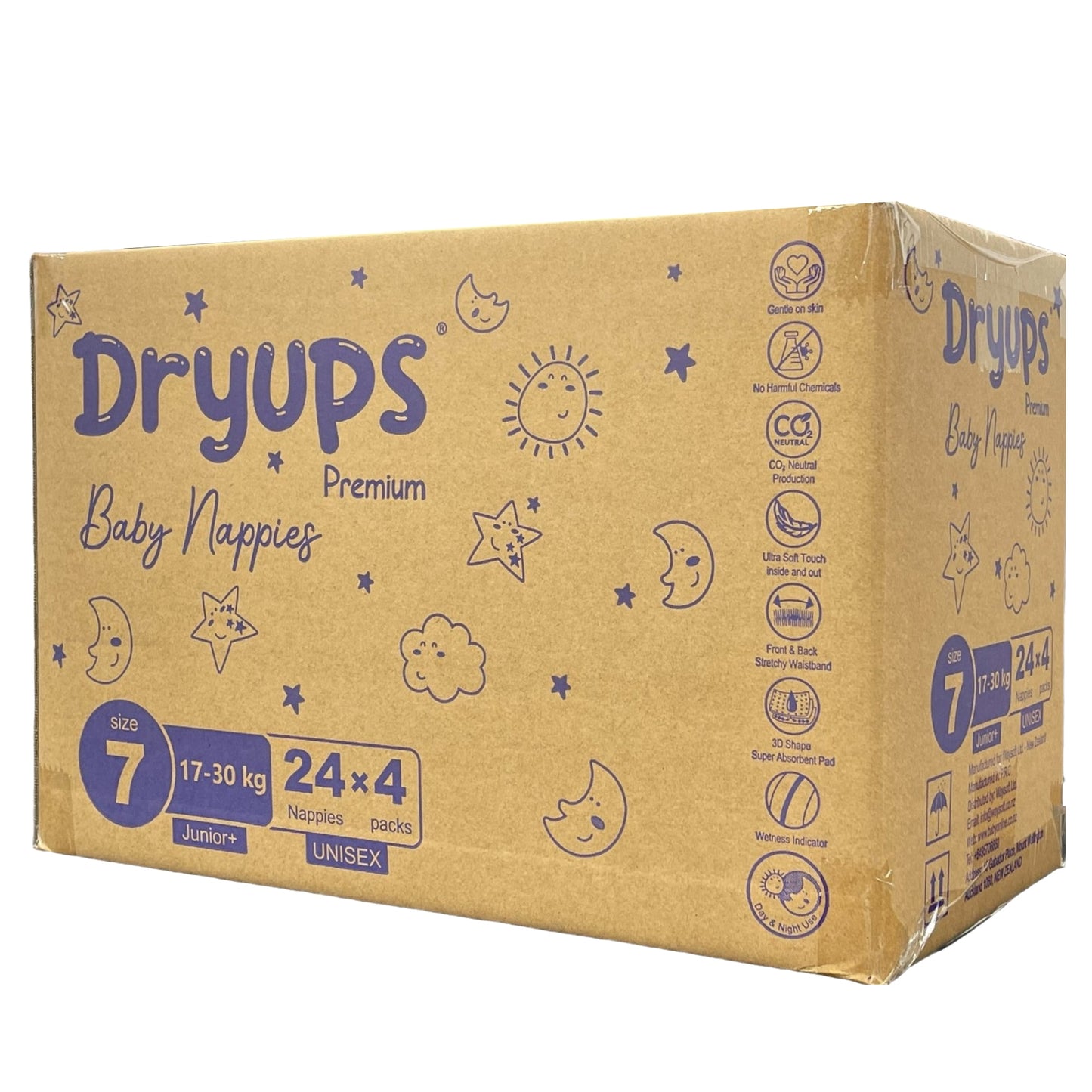 Dryups Premium Nappies Unisex Size 7 Junior+ (17-30kg)