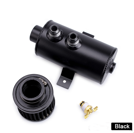 750ml Oil Catch Can Tank Kit Polish Baffled Reservoir with Breather Filter