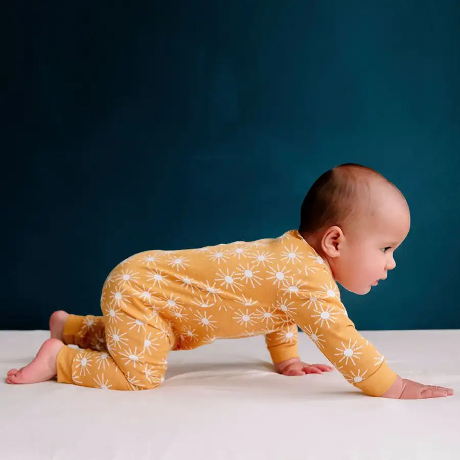 Woolbabe Merino/Organic Cotton PJ Suit - GOLDEN SUNSHINE - Babyonline
