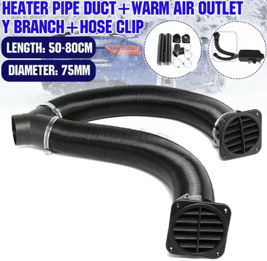 75mm Diesel Heater Vents Duct Pipe Warm Air Outlet Vent Hose Parts