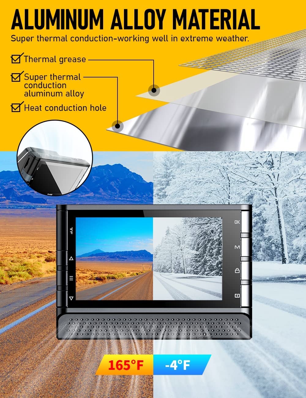 4K Dash Cam Front with WiFi
