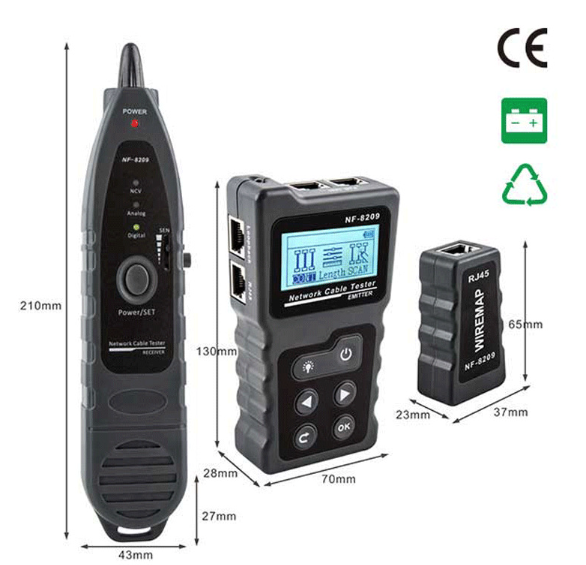4 in 1 Network Cable Tracker PoE Tester with NCV & Lamp for CAT5e/CAT6/CAT6a
