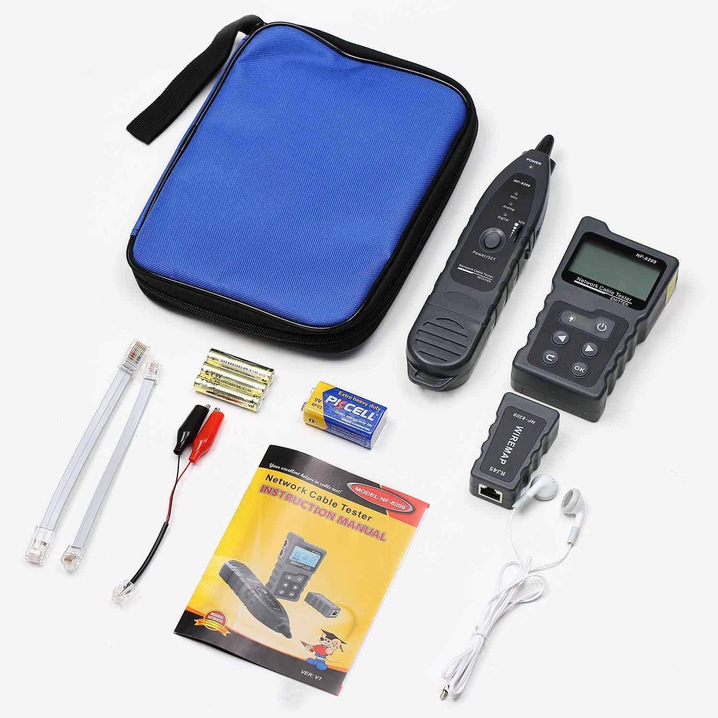 4 in 1 Network Cable Tracker PoE Tester with NCV & Lamp for CAT5e/CAT6/CAT6a