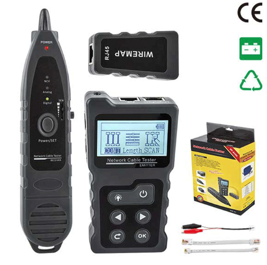 4 in 1 Network Cable Tracker PoE Tester with NCV & Lamp for CAT5e/CAT6/CAT6a