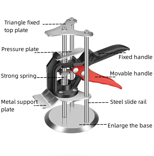 Tile Lifter - Durable Tripod Column Height Adjuster with Enhanced Steel Base