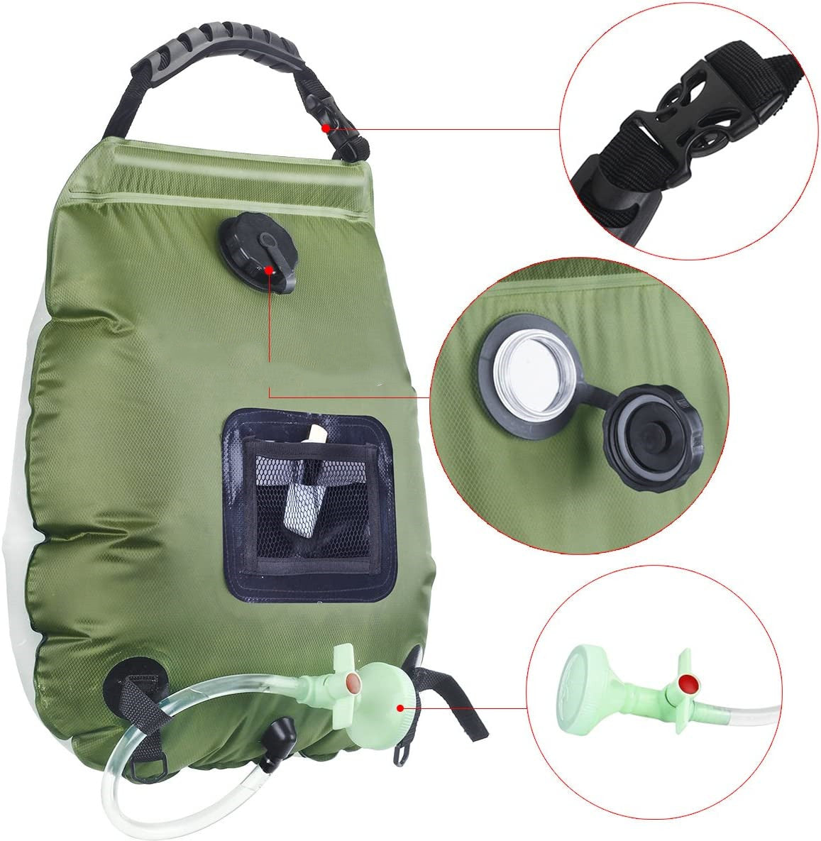 20L Solar Shower Bag with Shower Head