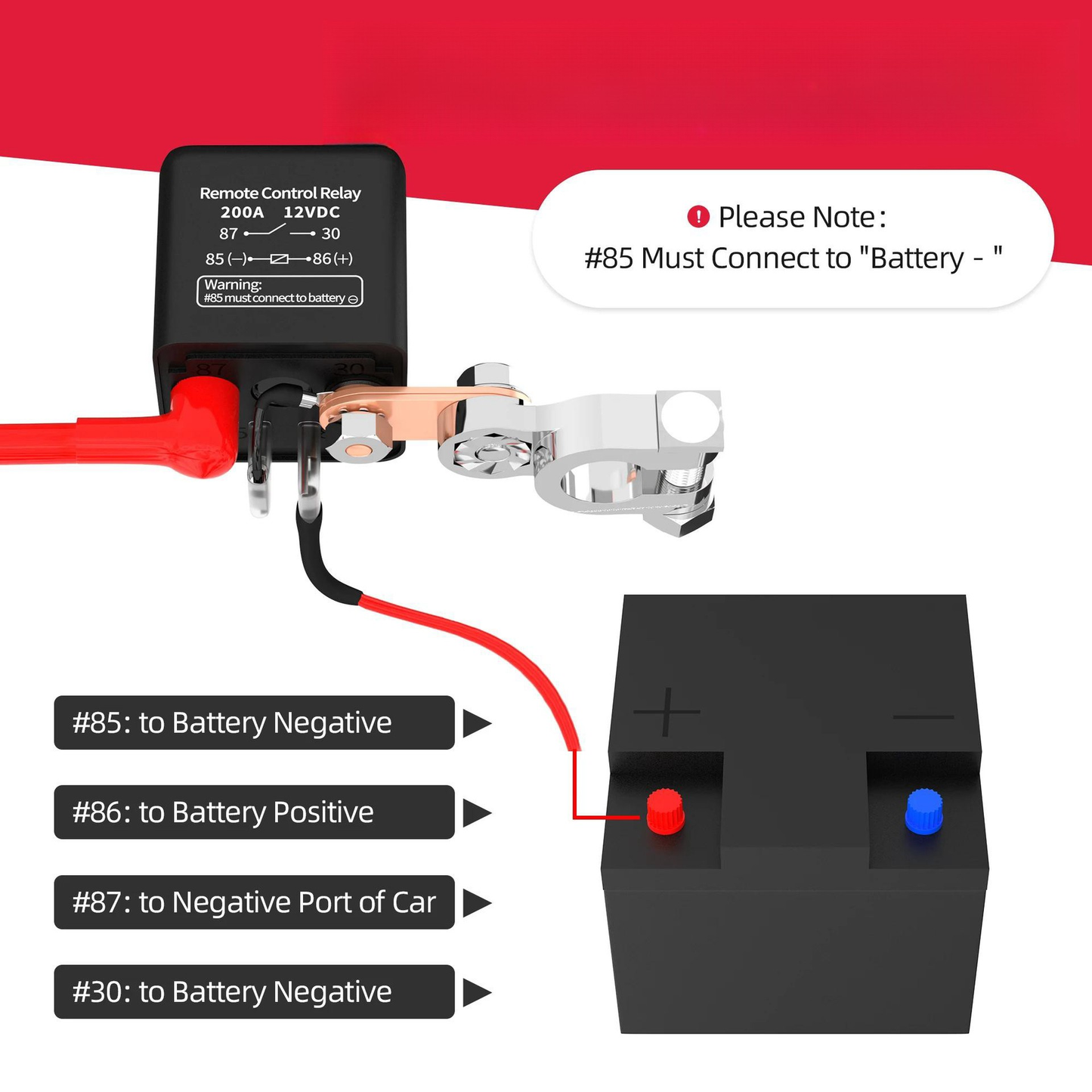 Wireless Remote Car Battery Disconnect Cut off Switch Isolator
