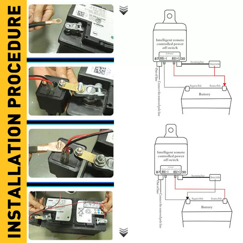 Wireless Remote Car Battery Disconnect Cut off Switch Isolator