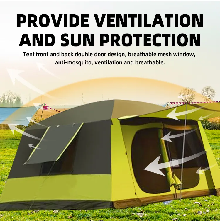 Camping Tent 420x305x210cm - Green
