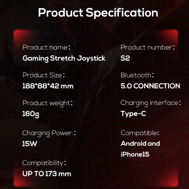 Mobile Gaming Controller for Android iPhone 15