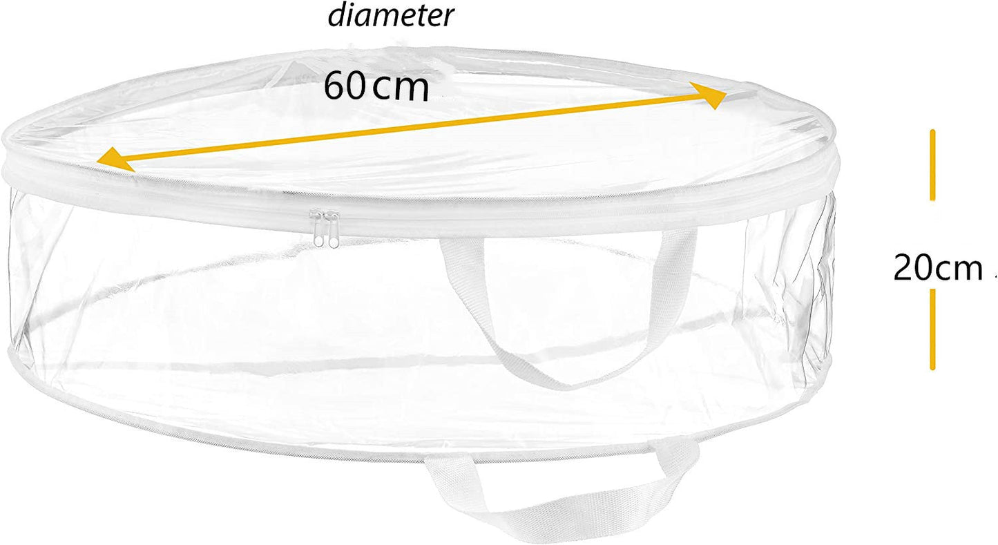 Clear Round Christmas Wreath Storage Bag Packaging Bag 60X20cm