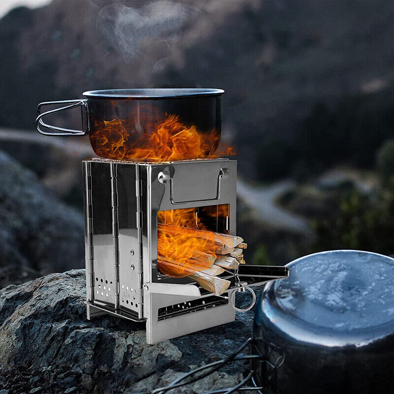 20x20x27cm Camping Stove Wood BBQ Gril Portable Outdoor