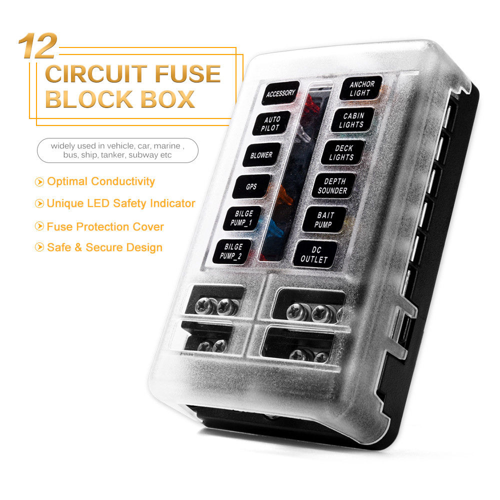 12 Way Fuse Block Blade Fuse Box Holder