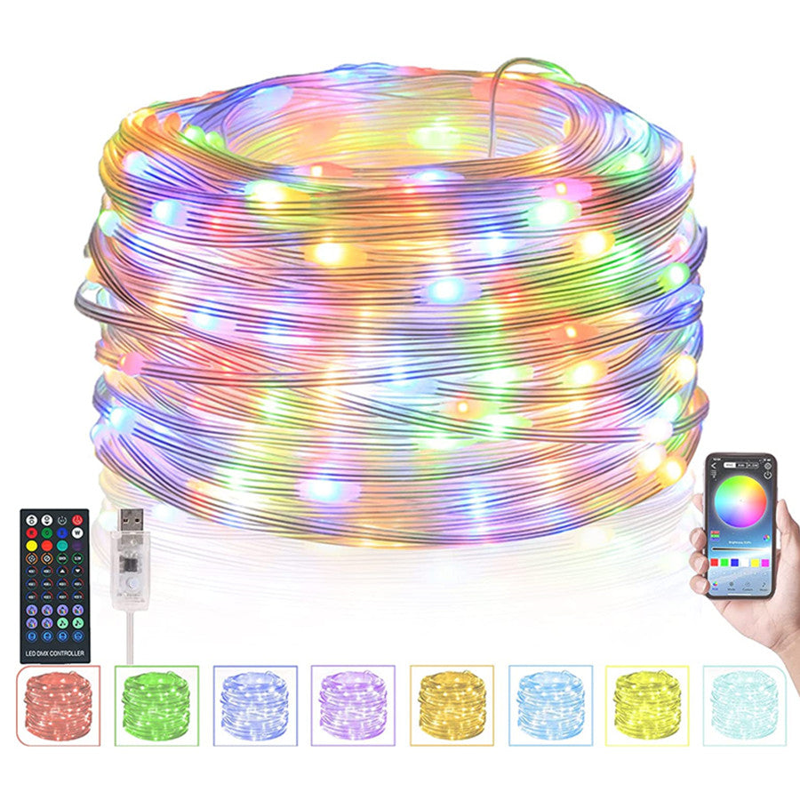 5M Christmas Tree Strip String Lights LED Fairy RGBIC Strip
