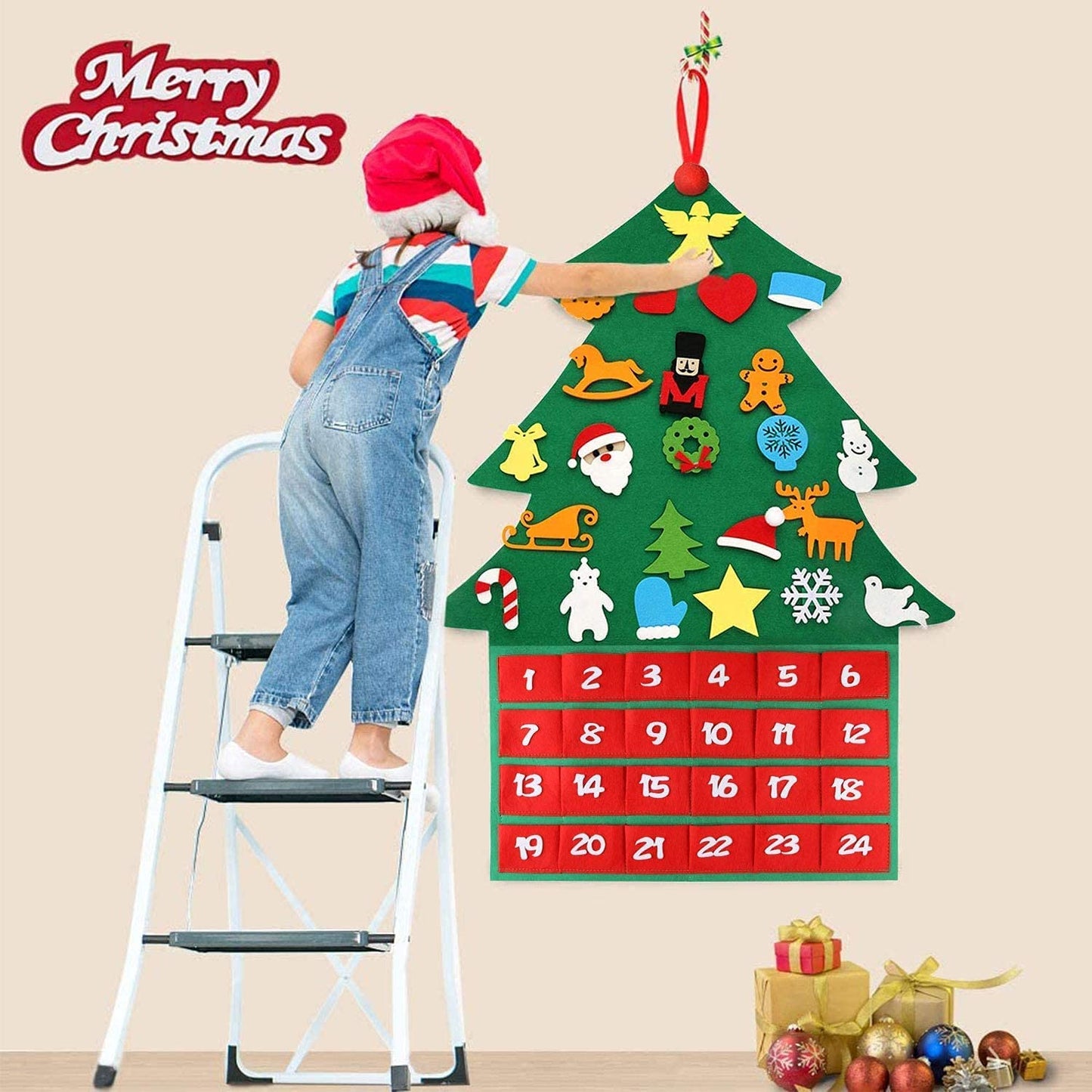 Felt Christmas Tree Christmas Advent Calendar Felt Tree Ornaments
