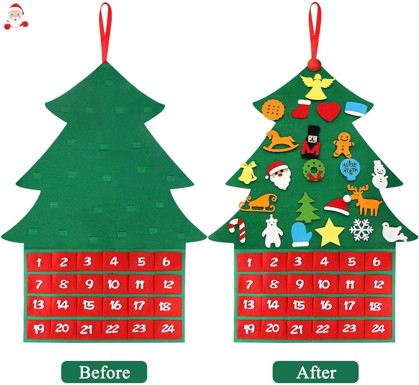 Felt Christmas Tree Christmas Advent Calendar Felt Tree Ornaments