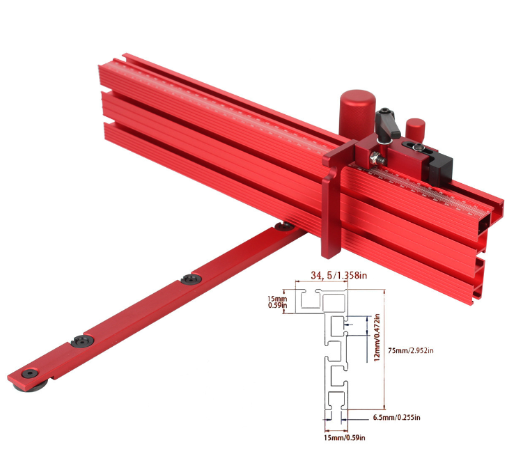 450mm Aluminum Miter Gauge Set with Track Stop
